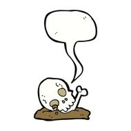 cartoon old bones with speech bubble