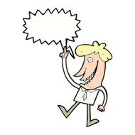 cartoon man with idea speech bubble N91