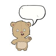 cartoon teddy bear with speech bubble N20