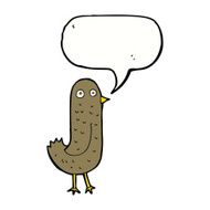 funny cartoon bird with speech bubble N110