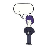 cartoon vampire man with speech bubble N98