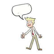 cartoon stressed man with speech bubble N58