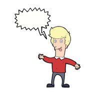 cartoon man sticking out tongue with speech bubble N26