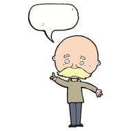 cartoon bald man with idea speech bubble N17