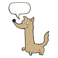 cartoon happy dog with speech bubble N67