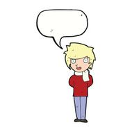 cartoon friendly man with speech bubble N15