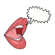cartoon open mouth with speech bubble N7