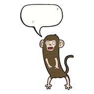 cartoon crazy monkey with speech bubble N9