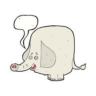 cartoon happy elephant with speech bubble N9