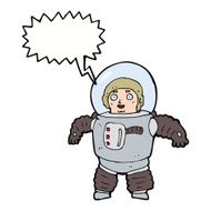 cartoon space man with speech bubble N17