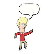 cartoon man pointing with speech bubble N164