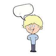Cartoon happy boy with speech bubble N196