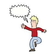 cartoon urgent man with speech bubble N9