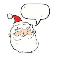 cartoon santa claus face with speech bubble N8