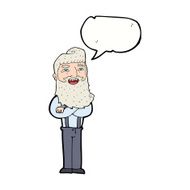 cartoon happy man with beard speech bubble N34