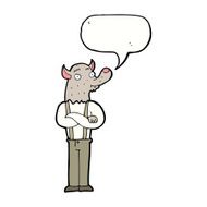 cartoon friendly werewolf with speech bubble N9