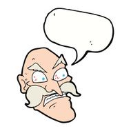 cartoon angry old man with speech bubble N118