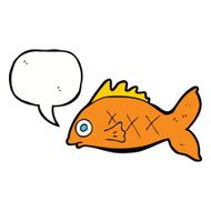 cartoon fish with speech bubble N70