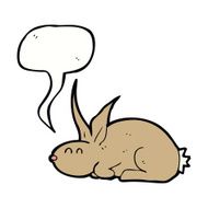 cartoon rabbit with speech bubble N74