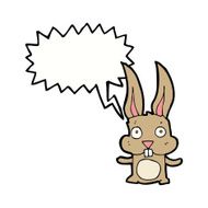 cartoon rabbit with speech bubble N75