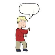 cartoon happy man with speech bubble N381