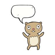 cartoon teddy bear with speech bubble N21