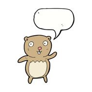 cartoon teddy bear with speech bubble N22