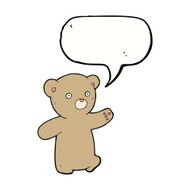 cartoon teddy bear with speech bubble N23