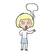 cartoon bored woman with speech bubble N26