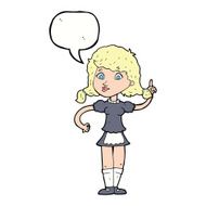 cartoon pretty maid woman with speech bubble N9