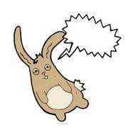 funny cartoon rabbit with speech bubble N9