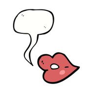 cartoon lips with speech bubble