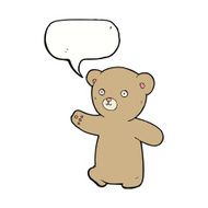 cartoon teddy bear with speech bubble N29