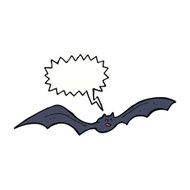 cartoon bat with speech bubble N16