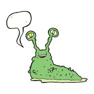 cartoon slug with speech bubble N14