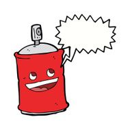 cartoon spray can with speech bubble N10