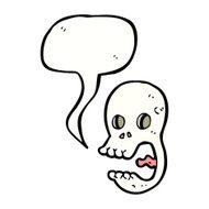 funny cartoon skull with speech bubble N16