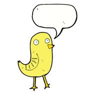 funny cartoon bird with speech bubble N112
