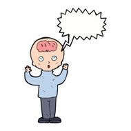 cartoon genius with speech bubble N9
