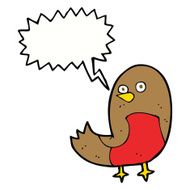 cartoon robin with speech bubble N21
