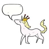 cartoon unicorn with speech bubble N35