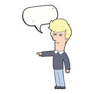 cartoon man blaming with speech bubble N9