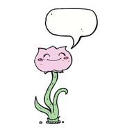 cartoon flower with speech bubble N36