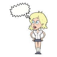 cartoon woman with hands on hips speech bubble N181