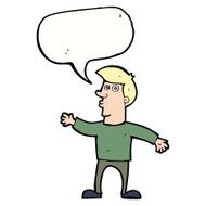 cartoon worried man with speech bubble N82