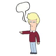 cartoon man pointing with speech bubble N165