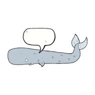 cartoon whale with speech bubble N30