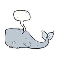 cartoon whale with speech bubble N31