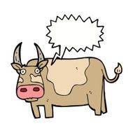 cartoon bull with speech bubble N23