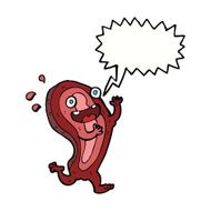 meat cartoon character with speech bubble N4